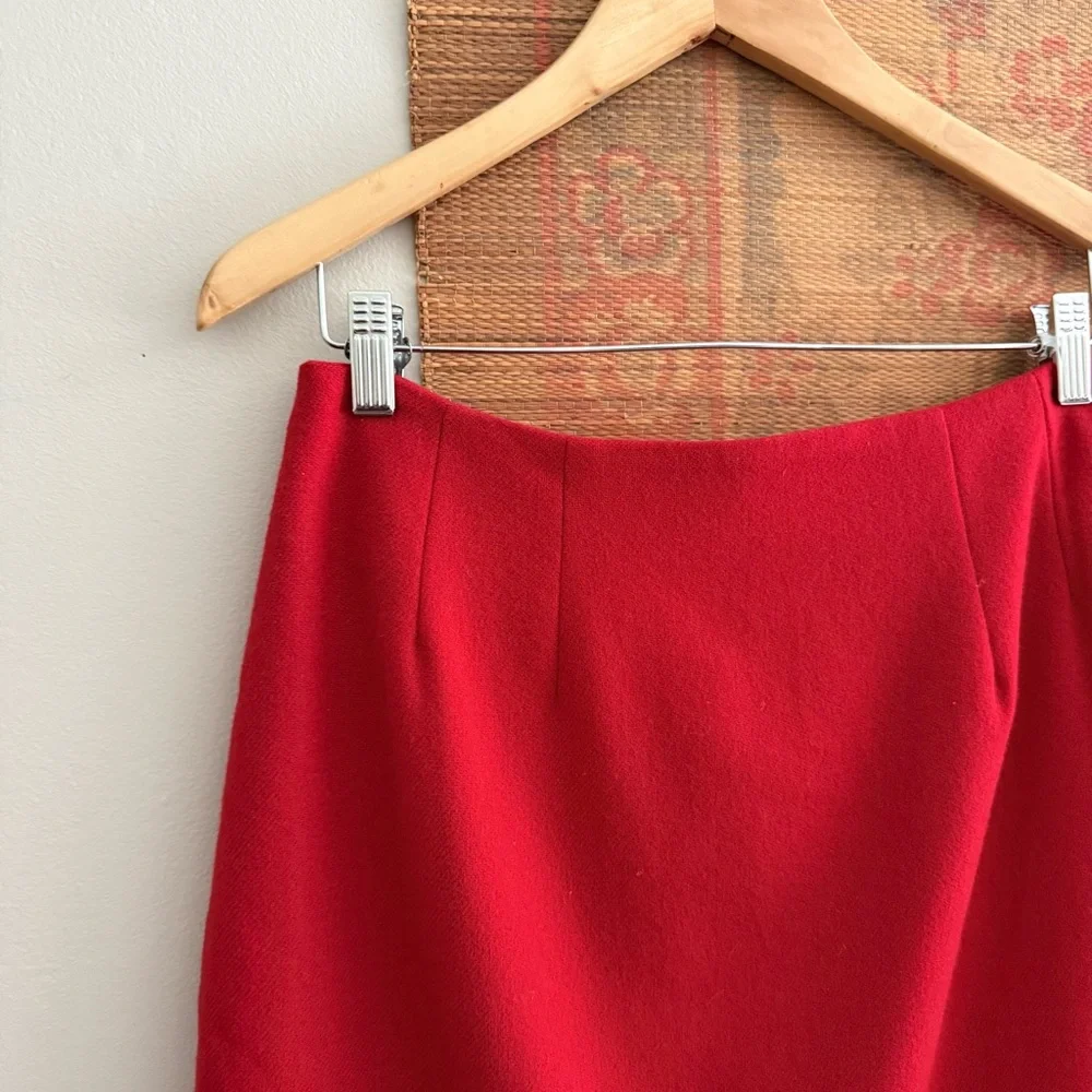 Vintage 90s Red Wool Skirt - Picture 2 of 5